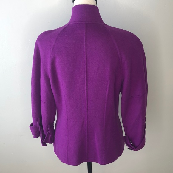 Per Se Magenta Double Breasted Wool angora jacket - Picture 7 of 9